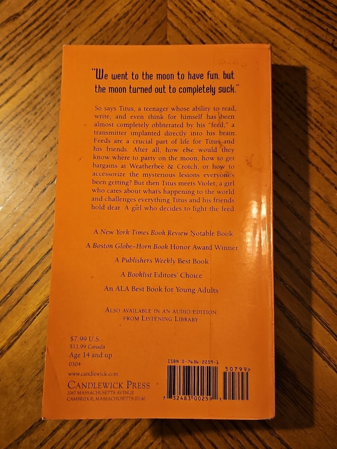 Feed – Paperback Book By Anderson, M.T. Winner Of LA Times Book Prize
